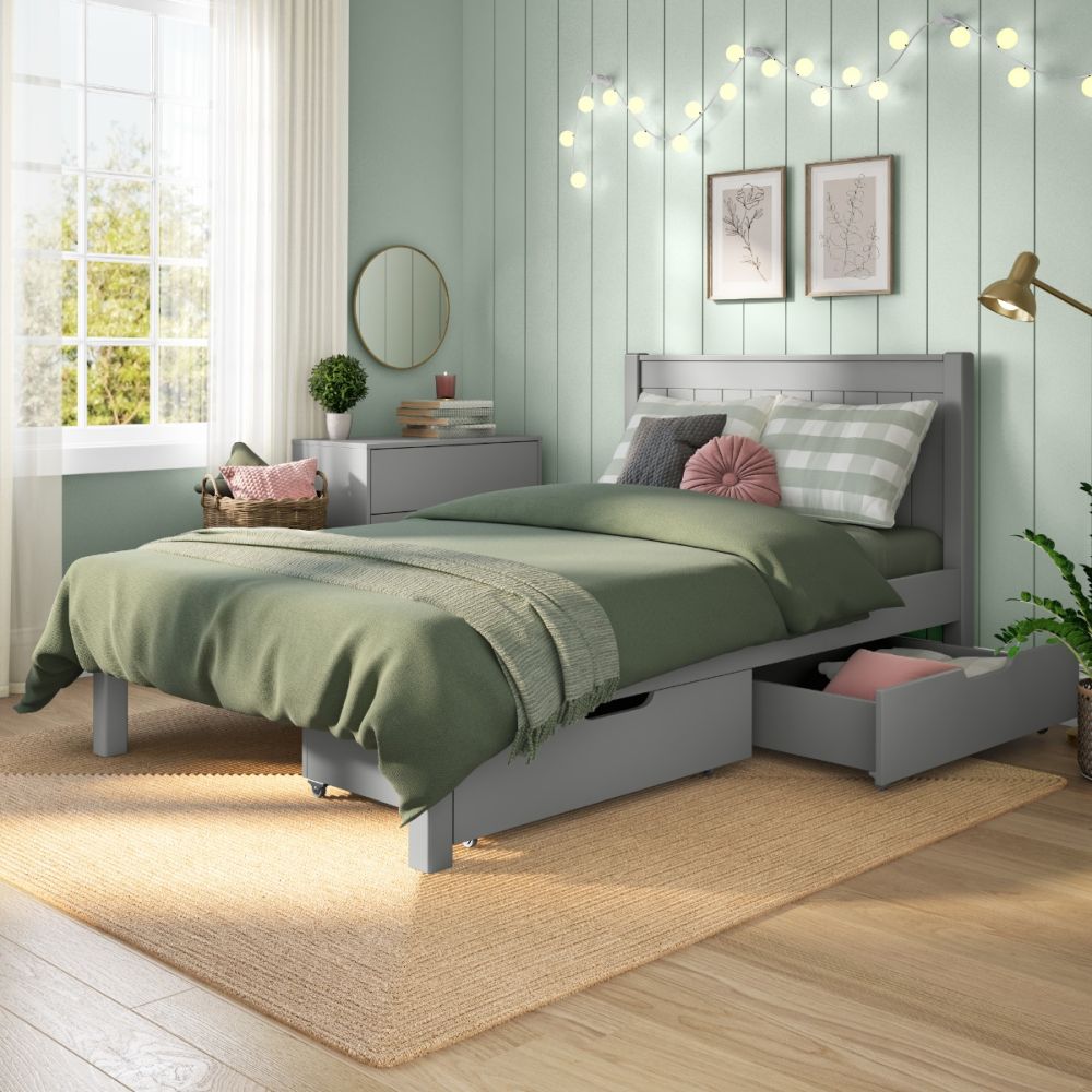 Classic Grey Low End Small Double With A Pair Of Drawers 120x190cm