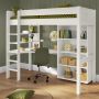 New Classic Highsleeper With Integrated Desk And Shelving And Tall Bookcase White