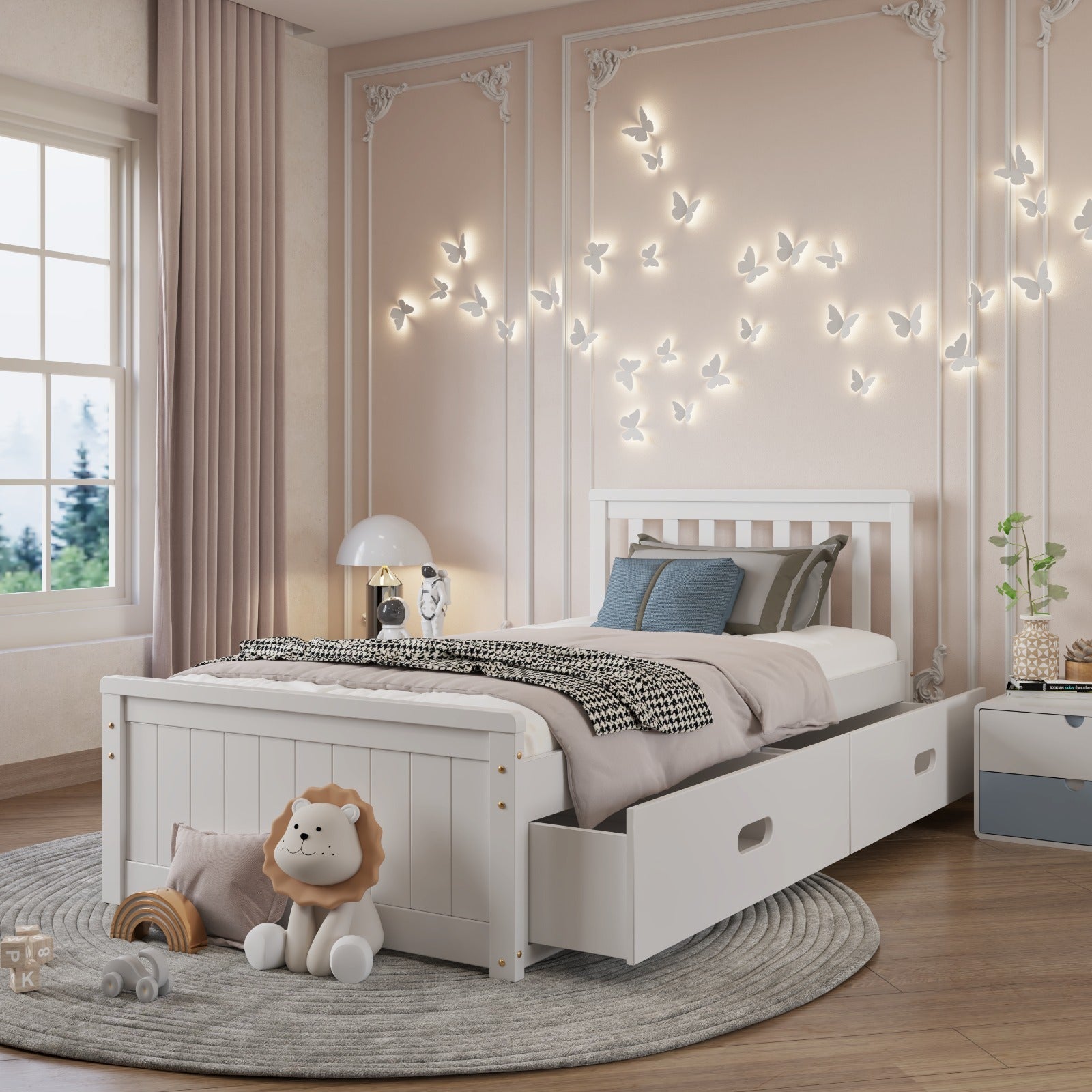 Timeless White Kids Storage 4 Drawer Bed