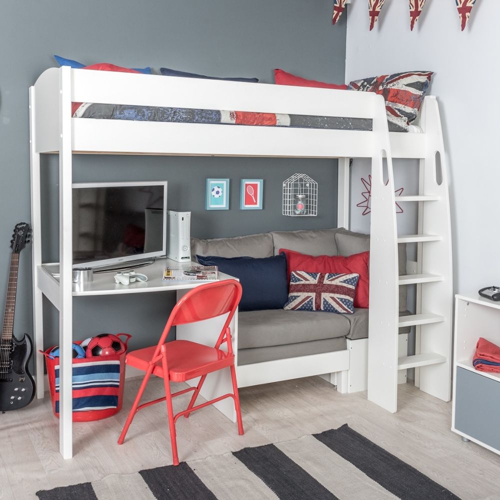 Highsleeper, Sofa, Fixed Desk, POD Sofa Grey