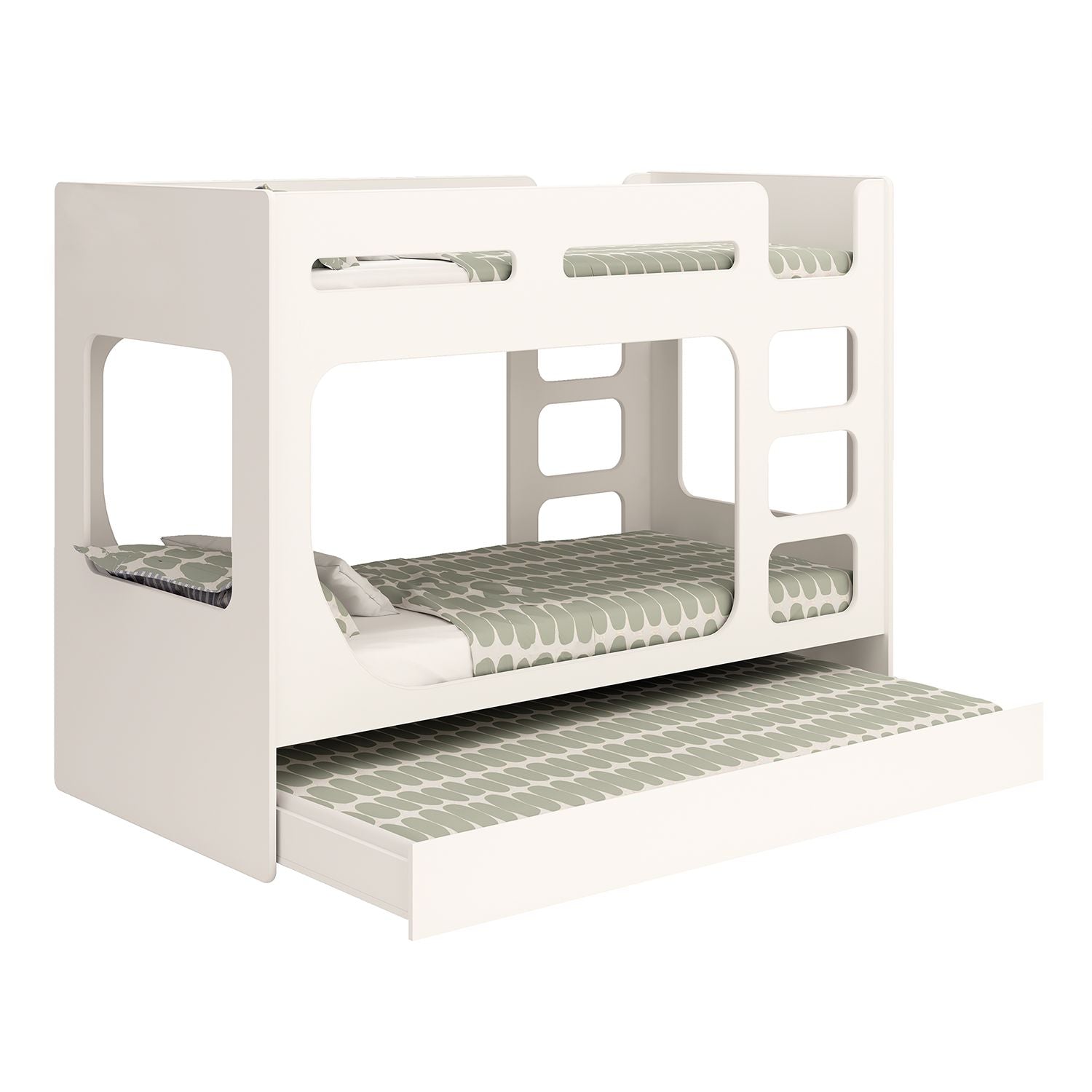 Kidsaw Bunk Bed Pod with Pull Out Bed in White