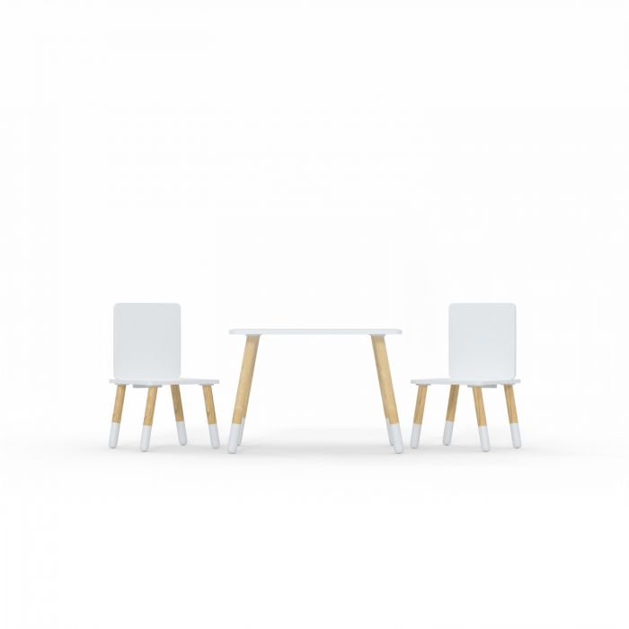 Kidsaw Table & 2 Chairs - White