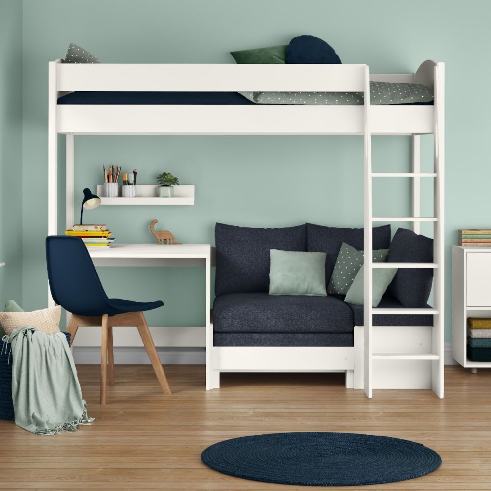 Highsleeper, Sofa, Fixed Desk Sofa Blue