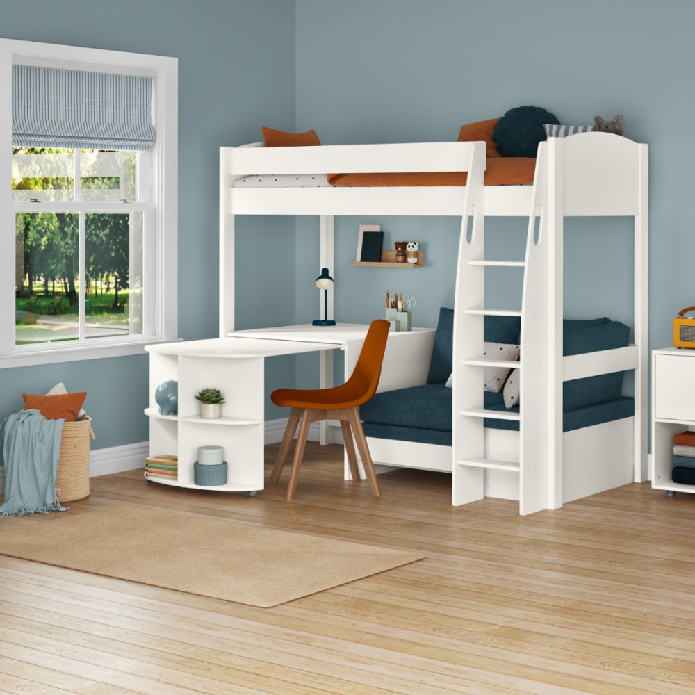 Highsleeper, Sofa, Fixed Desk, POD Sofa Blue