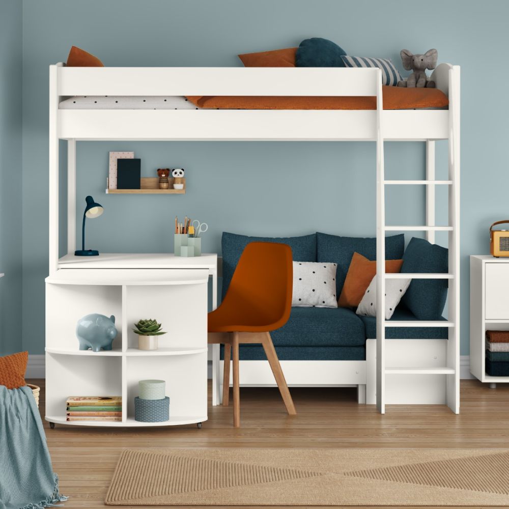 Highsleeper, Sofa, Fixed Desk, POD Sofa Blue