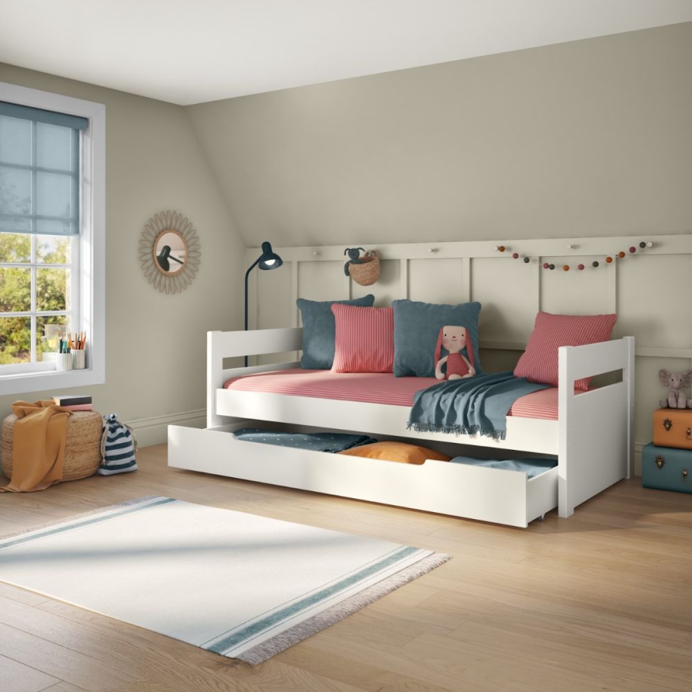 Uno White Cabin Bed With Trundle Drawer