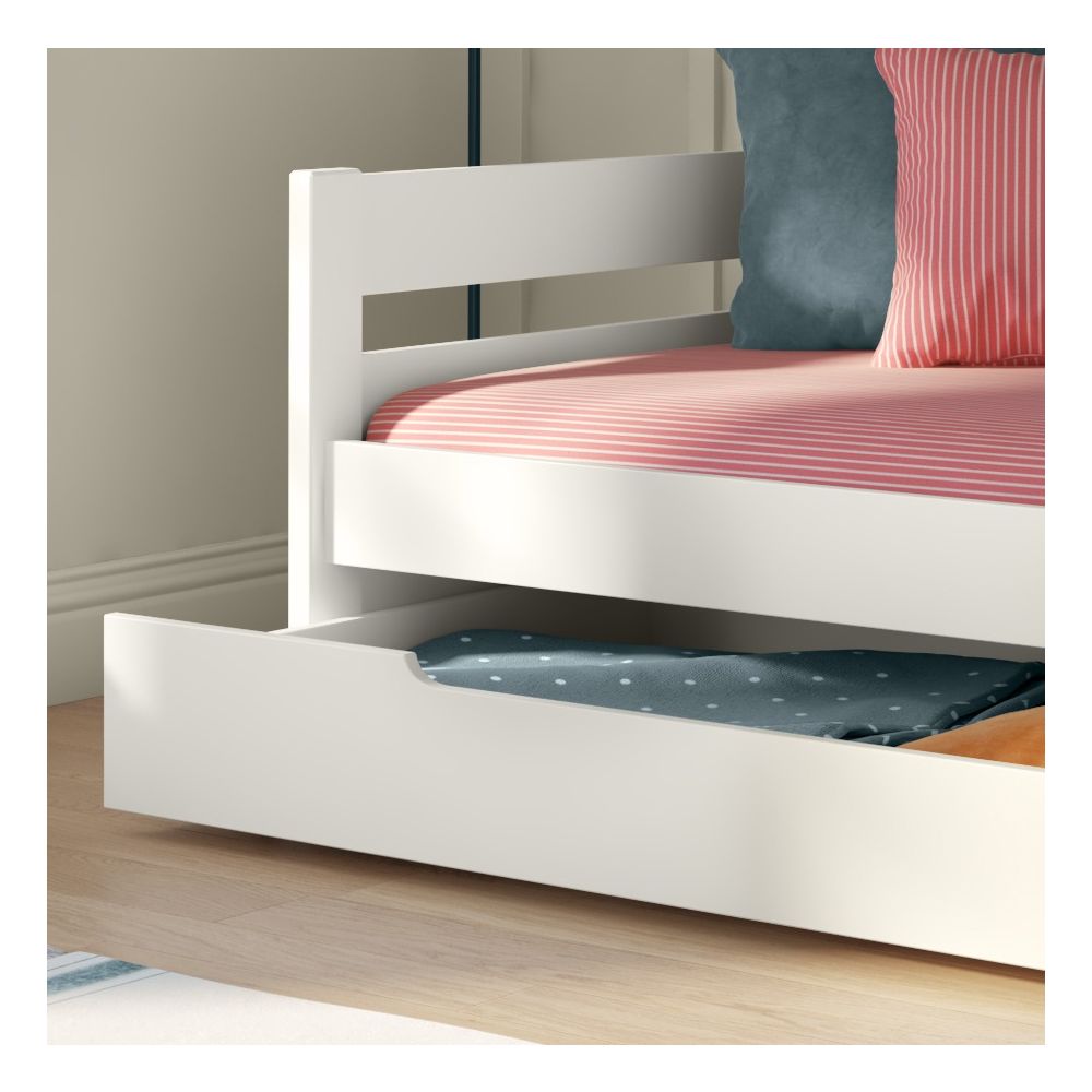 Uno White Cabin Bed With Trundle Drawer