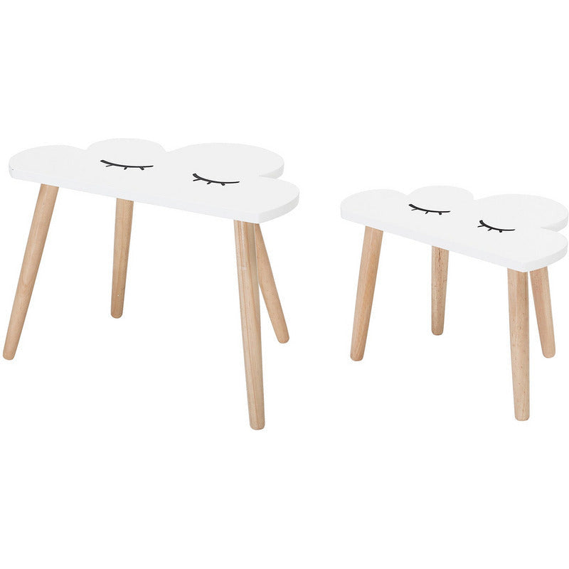 Bloomingville White Cloud Play Nest Of Tables