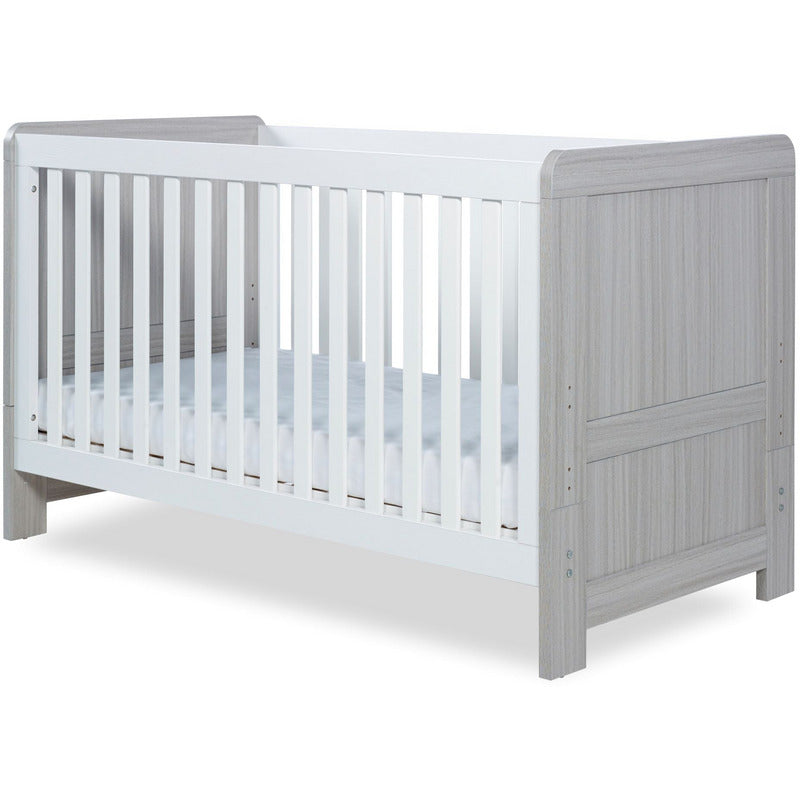 Ickle Bubba Pembrey Cot Bed - Ash Grey & White